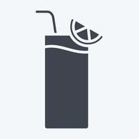 Icon Gin Fizz. related to Cocktails,Drink symbol. glyph style. simple design editable. simple illustration vector