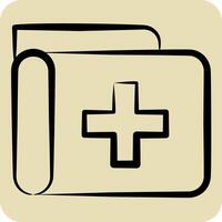 Icon Medical Records. related to Medical symbol. hand drawn style. simple design editable. simple illustration vector
