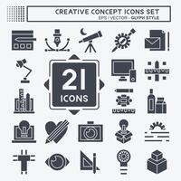 Icon Set Creative Concept. related to Education symbol. glyph style. simple design editable. simple illustration vector