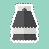 Sticker line cut Skirt. related to Fashion symbol. simple design editable. simple illustration vector