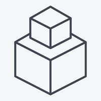 Icon 3D Modeling. related to Creative Concept symbol. line style. simple design editable. simple illustration vector