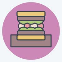 Icon Sandwich. related to Picnic symbol. color mate style. simple design editable. simple illustration vector