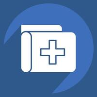 Icon Medical Records. related to Medical symbol. long shadow style. simple design editable. simple illustration vector