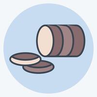 Icon Bacon. related to Picnic symbol. flat style. simple design editable. simple illustration vector