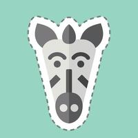 Sticker line cut Zebra. related to Kenya symbol. simple design editable. simple illustration vector