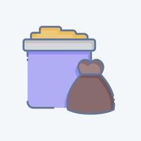 Icon Trash. related to Picnic symbol. doodle style. simple design editable. simple illustration vector