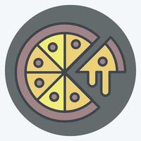 Icon Pizza. related to Fast Food symbol. color mate style. simple design editable. simple illustration vector