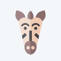 Icon Zebra. related to Kenya symbol. flat style. simple design editable. simple illustration vector