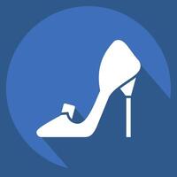 Icon High Heel. related to Fashion symbol. long shadow style. simple design editable. simple illustration vector