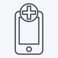 Icon Medical App. related to Medical symbol. line style. simple design editable. simple illustration vector