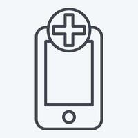 Icon Medical App. related to Medical symbol. line style. simple design editable. simple illustration vector