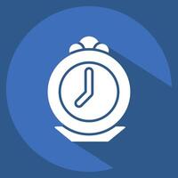 Icon Pocket Watch. related to Jewelry symbol. long shadow style. simple design editable. simple illustration vector