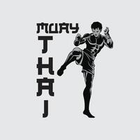 vector logo muay thai fighter