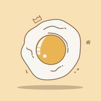 vector illustration of fried eggs, toast and a slice of bread