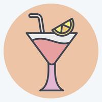icono martini. relacionado a cócteles, bebida símbolo. color compañero estilo. sencillo diseño editable. sencillo ilustración vector