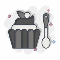 Icon Cupcake. related to Fast Food symbol. comic style. simple design editable. simple illustration vector