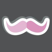 Sticker Mustache. related to Fashion symbol. simple design editable. simple illustration vector