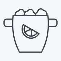 Icon Ice Bucket. related to Cocktails,Drink symbol. line style. simple design editable. simple illustration vector