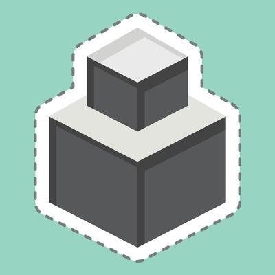 Sticker line cut 3D Modeling. related to Creative Concept symbol. simple design editable. simple illustration