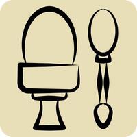 Icon Boiled egg. related to Fast Food symbol. hand drawn style. simple design editable. simple illustration vector