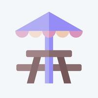 Icon Picnic Table. related to Picnic symbol. flat style. simple design editable. simple illustration vector