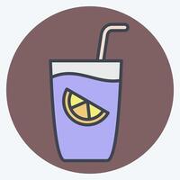 Icon Gin Tonic. related to Cocktails,Drink symbol. color mate style. simple design editable. simple illustration vector