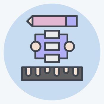 Icon Project Flowchart. related to Creative Concept symbol. color mate style. simple design editable. simple illustration vector