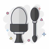 Icon Boiled egg. related to Fast Food symbol. comic style. simple design editable. simple illustration vector