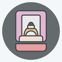 Icon Ring Box. related to Jewelry symbol. color mate style. simple design editable. simple illustration vector