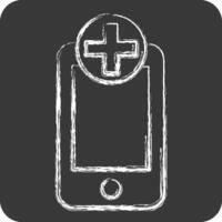 Icon Medical App. related to Medical symbol. chalk Style. simple design editable. simple illustration vector