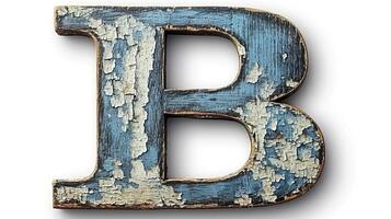 AI generated Bold uppercase letter  b  on white background, ideal for graphic design and typography. photo