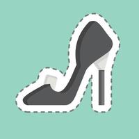 Sticker line cut High Heel. related to Fashion symbol. simple design editable. simple illustration vector