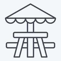 Icon Picnic Table. related to Picnic symbol. line style. simple design editable. simple illustration vector