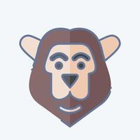 Icon Lion. related to Kenya symbol. doodle style. simple design editable. simple illustration vector