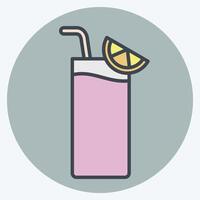 Icon Gin Fizz. related to Cocktails,Drink symbol. color mate style. simple design editable. simple illustration vector