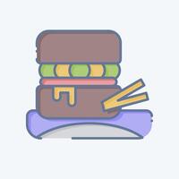 Icon Hamburger. related to Picnic symbol. doodle style. simple design editable. simple illustration vector