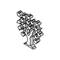 amor árbol isométrica icono vector ilustración