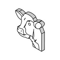 head cow animal isometric icon vector illustration