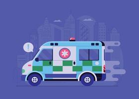 emergency ambulance car city service vactorr vector