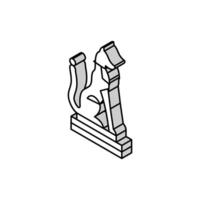 inari fox statue shintoism isometric icon vector illustration
