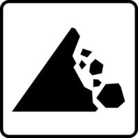 Caution Falling Rocks Sign vector