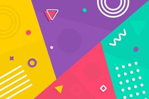 Memphis style colorful simple design background vector