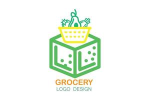 grocery logo design vector