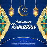 Vector Marhaban ya Ramadan Social Media Post Template