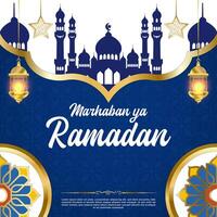 Vector Marhaban ya Ramadan Social Media Post Template