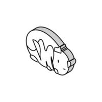 hamster sleeping pet isometric icon vector illustration