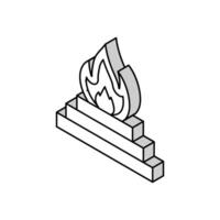 sacred fire agni isometric icon vector illustration