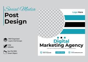 banner de agencia de marketing digital para plantilla de publicación en redes sociales vector