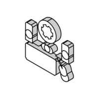 peripheral setup repair computer isometric icon vector illustration