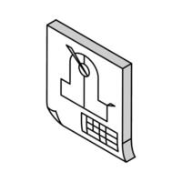 technical drawings architectural drafter isometric icon vector illustration